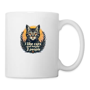 I like cats and maybe 3 people - Mug - white - Right