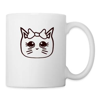 mignon fille chat jolie arc femme femme - Mug blanc - blanc - Droite