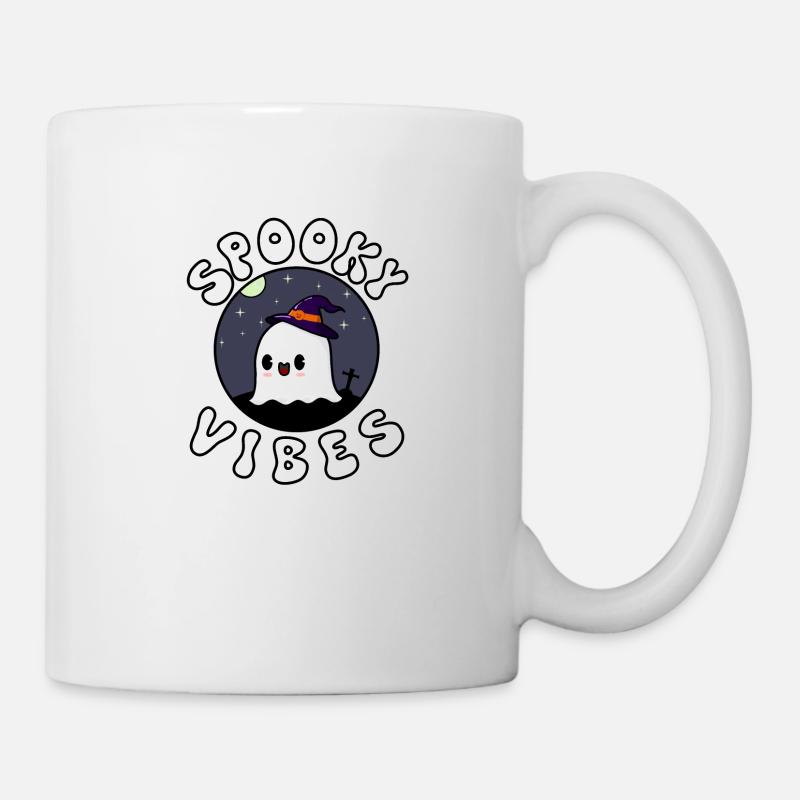 SPOOKY VIBES Logo - Tasse - Weiß