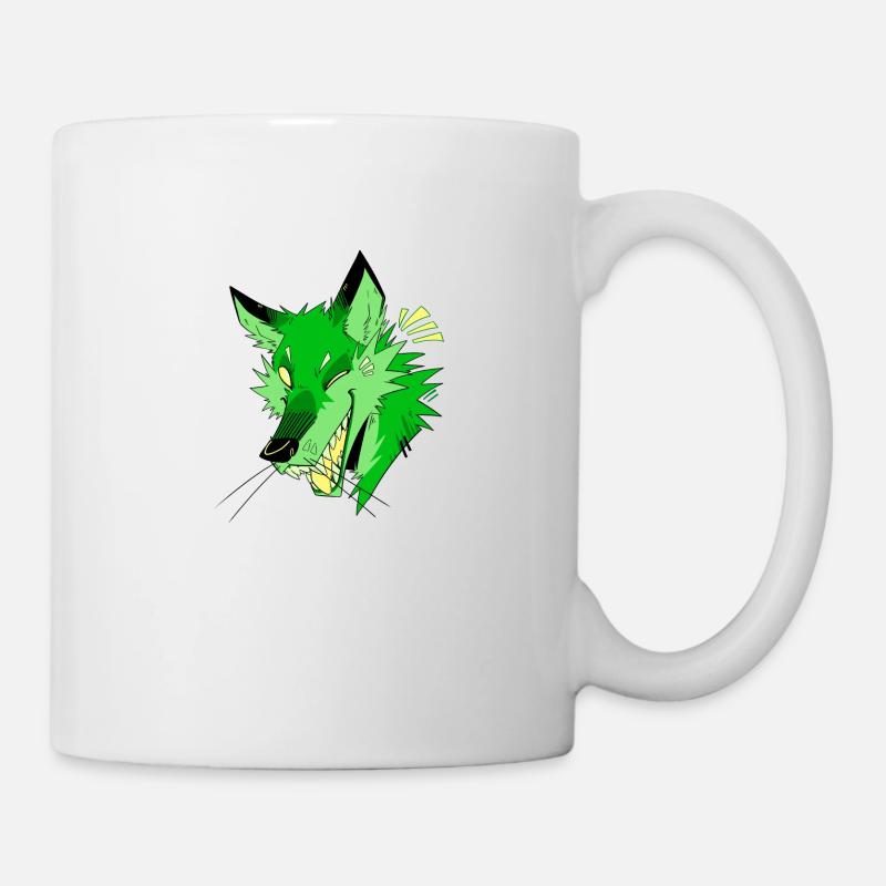 Fox Laughter - Green - Mug - white