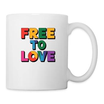 Free to love - LGBT - Tasse - Weiß - Rechts