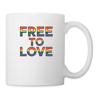 Free to love - LGBT - Tasse - Weiß - Rechts