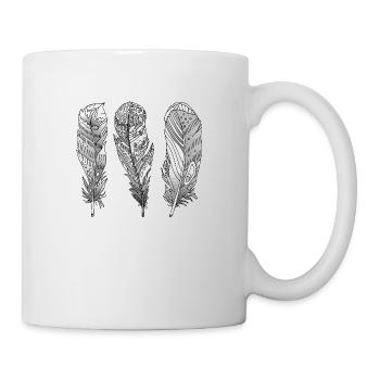 Feder - Tasse - Weiß - Rechts