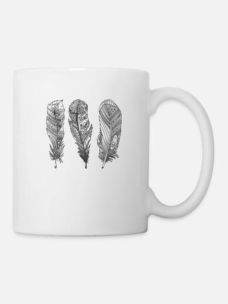 Feder - Tasse - Weiß