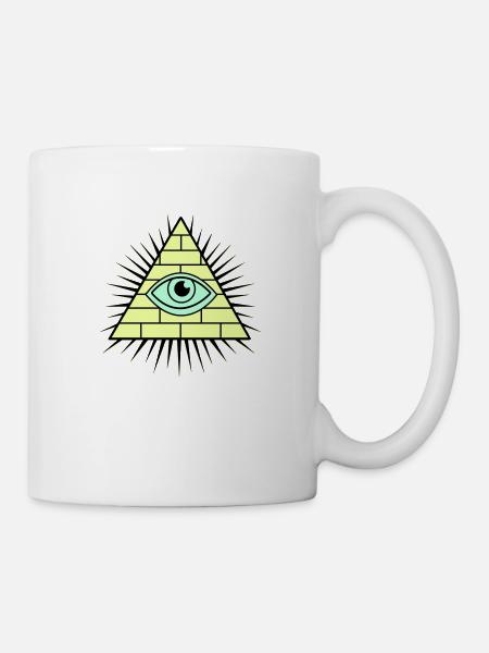 Illuminati Pyramide - Tasse - Weiß