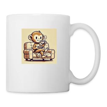 Entspannter Affe – KI-Design - Tasse - Weiß - Rechts
