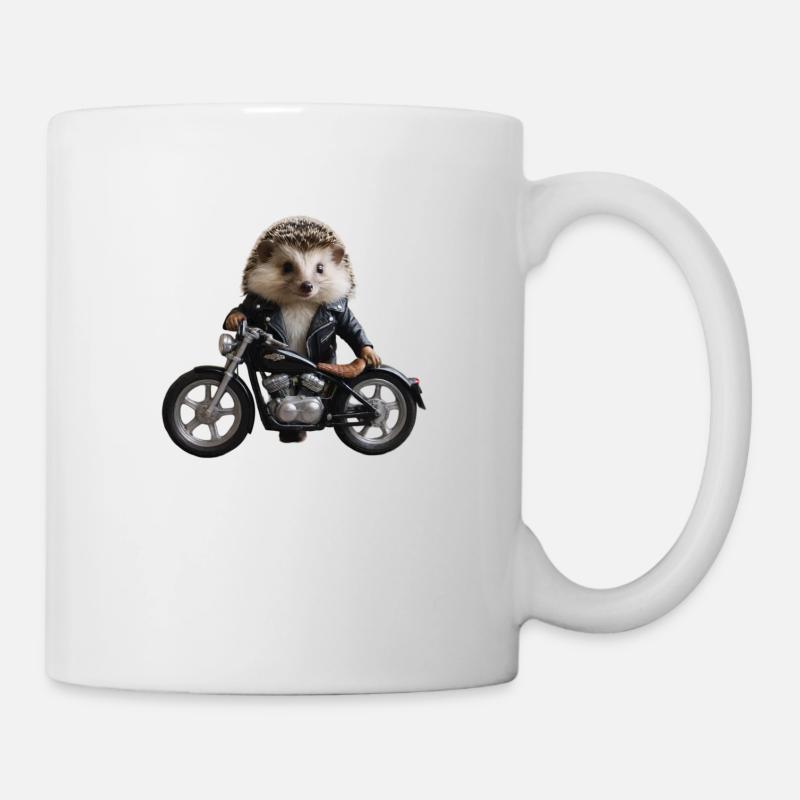 Biker hedgehog - Mug - white