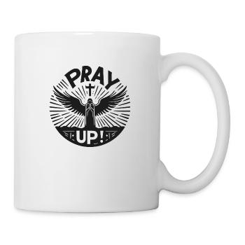 Bete nach oben - Tasse - Weiß - Rechts