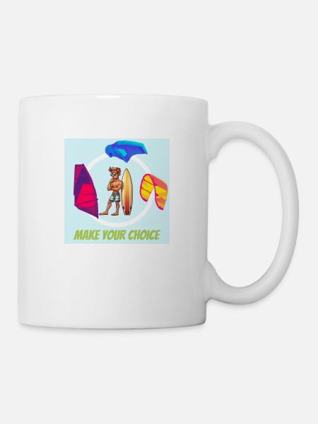Make your choice wind kite wing bleue - Mug blanc - blanc