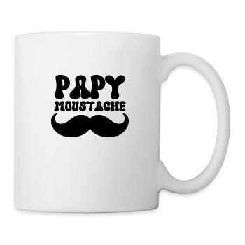 papy moustache - Mug blanc - blanc - Droite