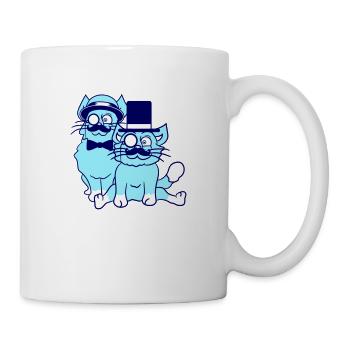 2 Sir Cats Mr. Cylinder Deux Monocle Team Rich - Mug blanc - blanc - Droite