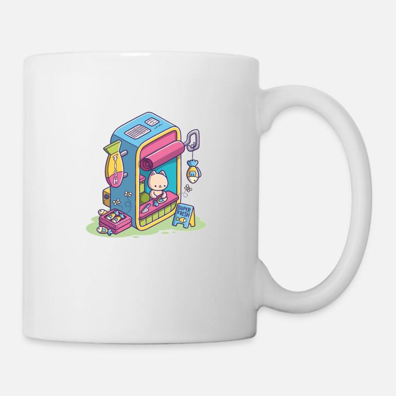 Chat dans la poissonnerie - Mug blanc - blanc