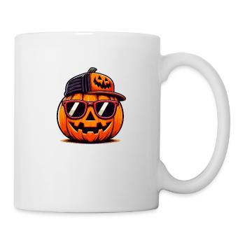 Citrouille d'halloween cool a casquette - Mug blanc - blanc - Droite