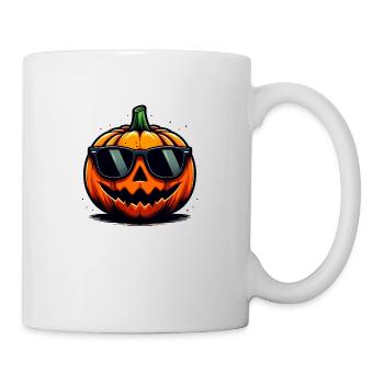 Citrouille d'halloween a lunette de soleil - Mug blanc - blanc - Droite