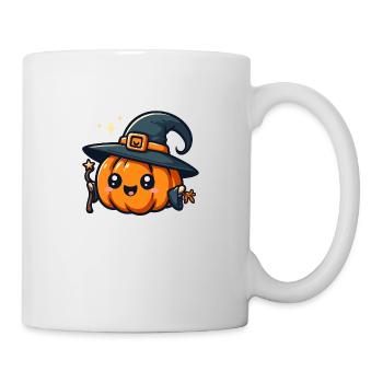 Citrouille d'halloween magicienne - Mug blanc - blanc - Droite