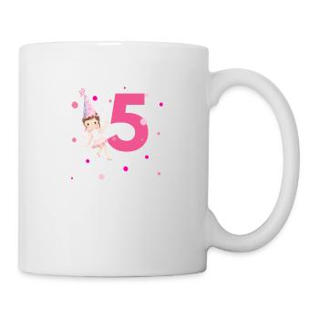 5e anniversaire fée rose - Mug blanc - blanc - Droite