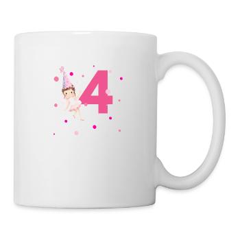 4e anniversaire fée rose - Mug blanc - blanc - Droite