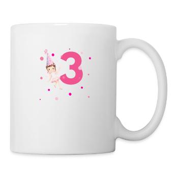 3e anniversaire fée rose - Mug blanc - blanc - Droite