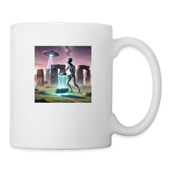 Alien baut Stonehenge - Tasse - Weiß - Rechts