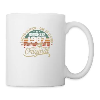Retro November - November 1987 Geburtstagsgeschenk - Tasse - Weiß - Rechts