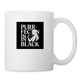 Purrfection in Black - Cat Lover Design - Mug - white - Right