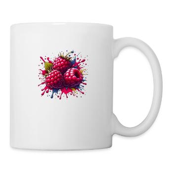 Himbeeren-Farbexplosion - Tasse - Weiß - Rechts