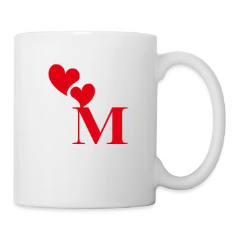Lettre m cœur rouge - Mug blanc - blanc - Droite