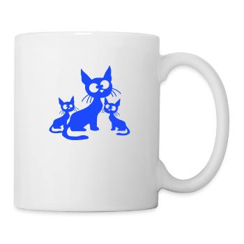 Crazy Cats Famille Maman Papa 2 Enfants Bébés - Mug blanc - blanc - Droite