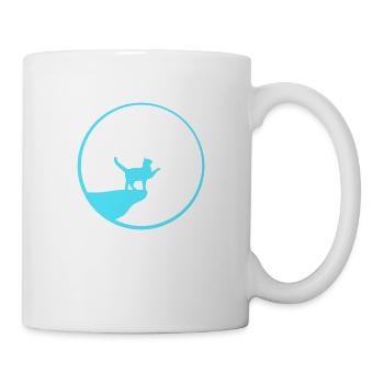 Cat Moon Cliff At Night Werewolf Round Howling Funny - Mug - white - Right