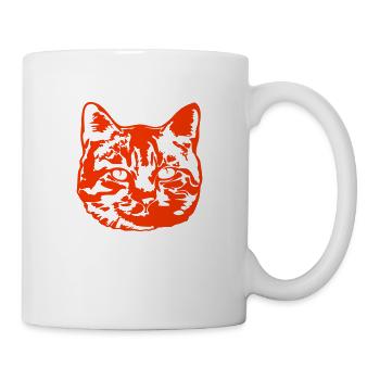 Joli chat réaliste face de tête - Mug blanc - blanc - Droite