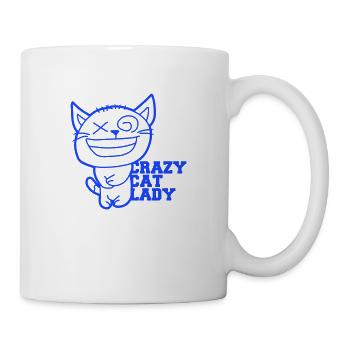 Chat fou Dame Texte Folle Femme Chats Amour - Mug blanc - blanc - Droite