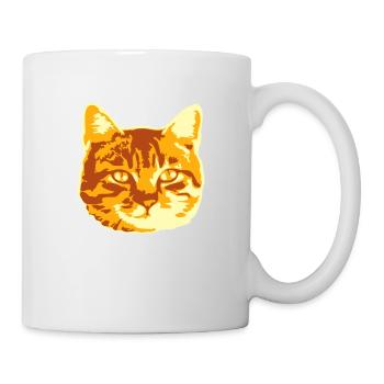 Joli chat réaliste face de tête - Mug blanc - blanc - Droite