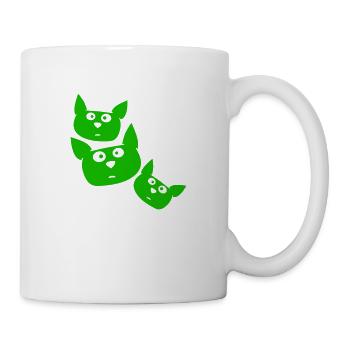 3 chats confus à l’air curieux Drôle de grimace - Mug blanc - blanc - Droite