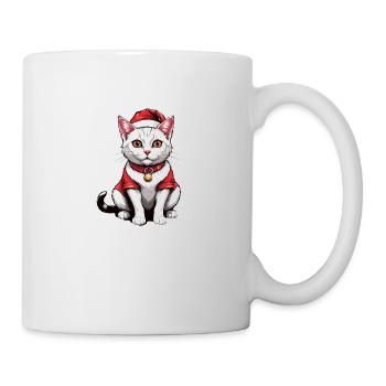 Chat de Noël Père Noël Chat Chat Chat Cadeau - Mug blanc - blanc - Droite