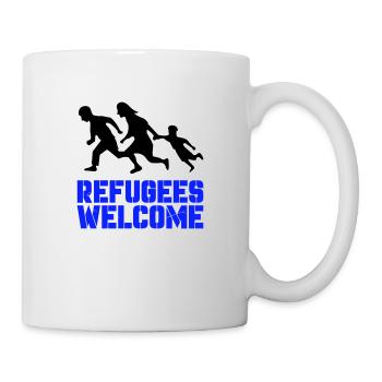 Refugees Welcome - Tasse - Weiß - Rechts