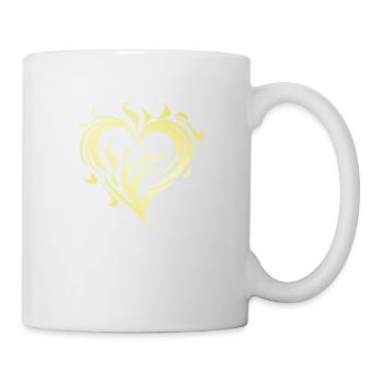 Herz Gold Flamme - Tasse - Weiß - Rechts