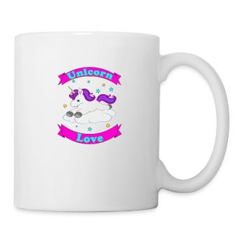 Unicorn Love – Süßes Einhorn-Design - Tasse - Weiß - Rechts