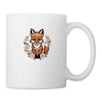 Fox Fox Flowers Cute Gift Animal Love for Women - Mug - white - Right