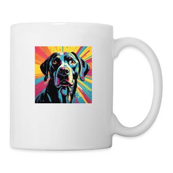 Retro Pop Art Black Labrador - Mug - white - Right