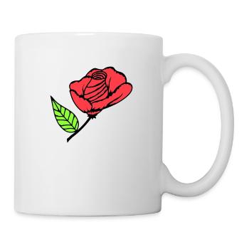 Jolie belle fleur de rose feuille roses romantique - Mug blanc - blanc - Droite