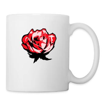 Jolie belle fleur de rose feuille roses romantique - Mug blanc - blanc - Droite