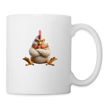Hahn grimmig 1 - Tasse - Weiß - Rechts