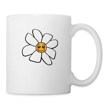 Petit drôle de fleur heureuse visage dessin animé - Mug blanc - blanc - Droite
