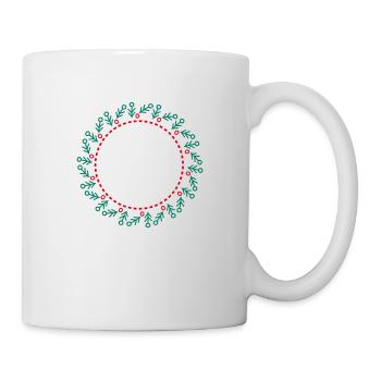 Neujahrs- und Weihnachtskranz - Tasse - Weiß - Rechts