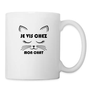 Ich lebe mit meiner Katze zusammen - Tasse - Weiß - Rechts