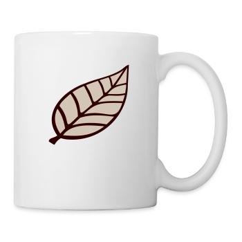 Small Pretty Leaf Brown Eco Tree Leaves - Mug - white - Right