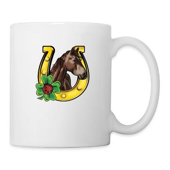 Poney comique dans le bonheur - Mug blanc - blanc - Droite