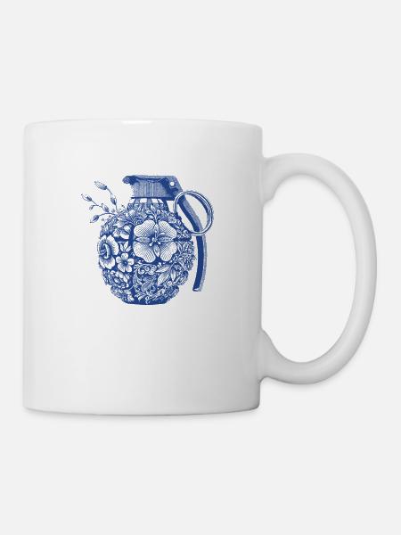 Blumen Granate - Tasse - Weiß