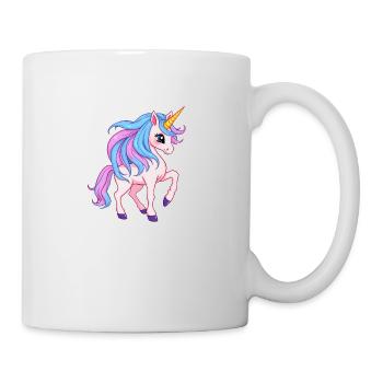 Mystisches Einhorn mit Regenbogenmähne und Horn - Tasse - Weiß - Rechts