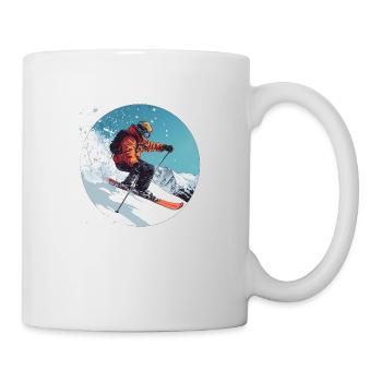 Pulverschnee und Action: Spüre die Winterfreiheit! - Tasse - Weiß - Rechts